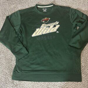 Minnesota Wild Sweatshirt Mens XL Green NHL Hockey Pullover Crewneck Majestic